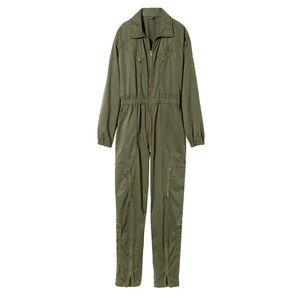 Nili Lotan Maverick Flight Suit Green - Jumpsuit